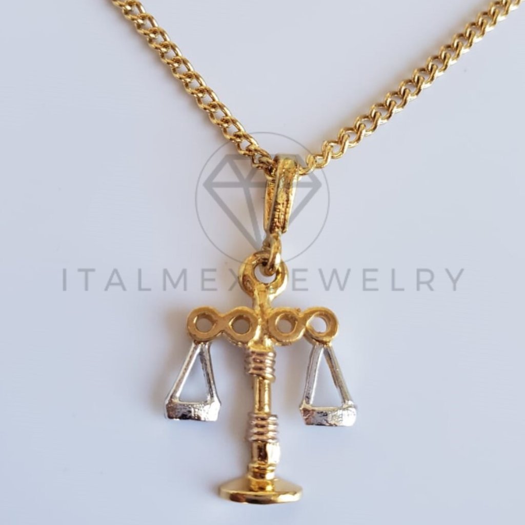 18k Gold Plated Libra Pendant & 22
